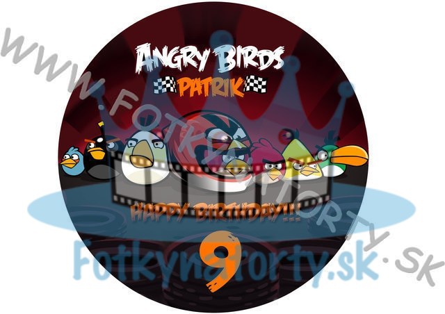 Angry Birds Pretekári - jedlý obrázok / oblátka na tortu