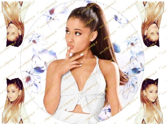 Novinka! Jedlý obrázok na tortu - Ariana Grande - kruh s dekoráciami