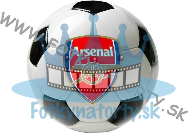 Arsenal jedlé logo na tortu v lopte / na muffiny / na zákusky - jedlý obrázok / Fotky na Torty / oblátka Futbalová oblátka 