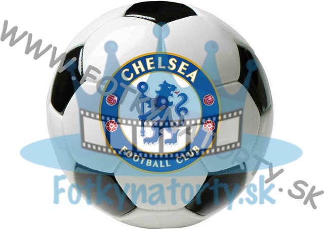 FC Chelsea logo vo fitbalovej lopte - kruh - jedlý obrázok/ oblátka na tortu / Fotky na tortu