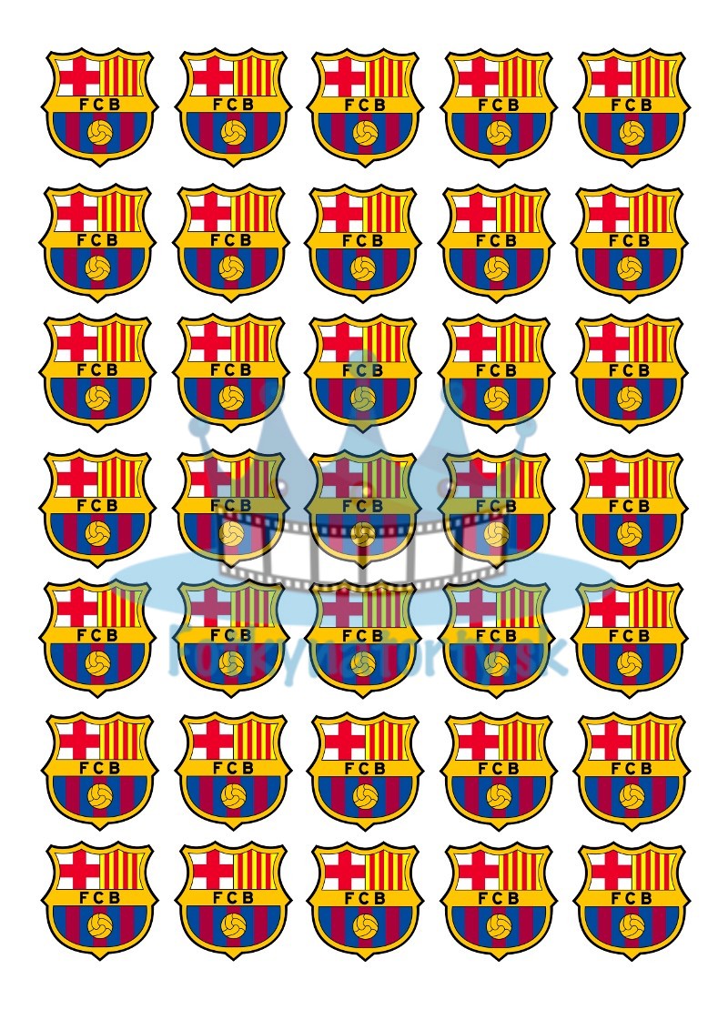 FC Barcelona FCB logo dekorácie - 35 ks - jedlé dekorácie a oblátky na muffiny, medovníčky a iné dobrôtky / jedlá oblátka / jedlý obrázok / na tortu / Fotky na torty