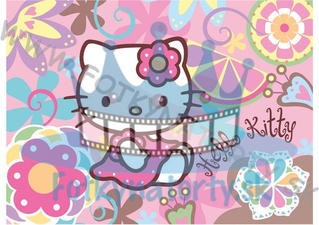 Hello Kitty - jedlý obrázok / oblátka na tortu