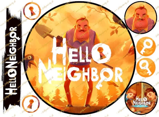 NOVINKA ! Jedlý obrázok na tortu Hello Neighbor 