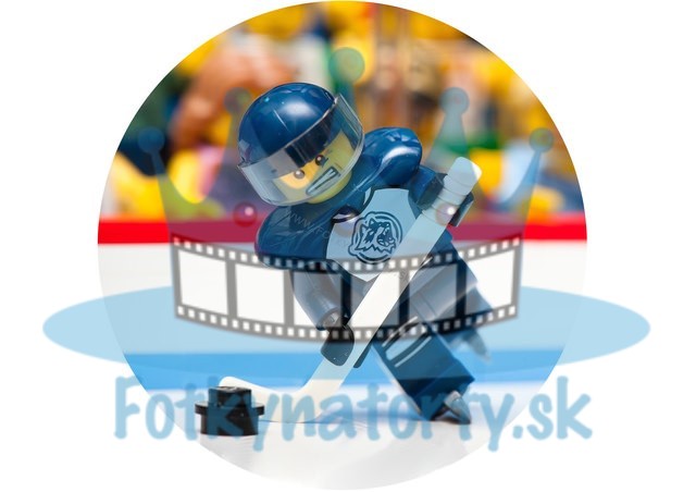 Lego Hokejista kruh - jedlý obrázok / oblátka na tortu / Fotky na torty