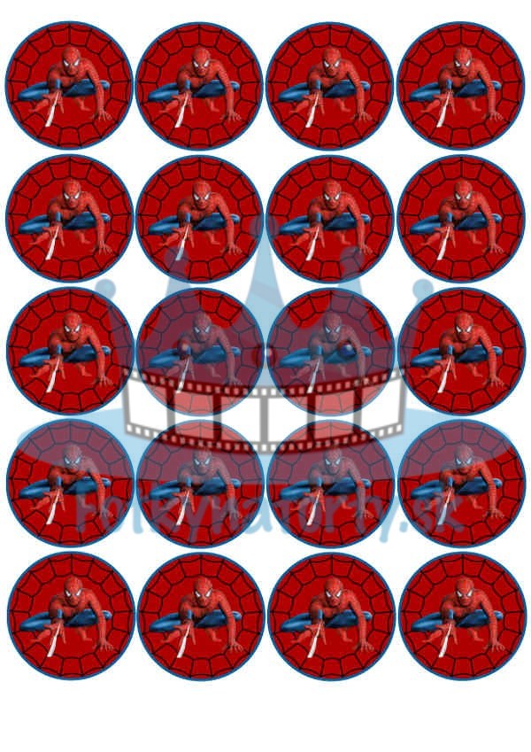 Spiderman - jedlé obrázky a oblátky na muffiny, medovníčky, cupcakes / jedlá oblátka / jedlý obrázok / na tortu / Fotky na torty