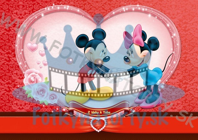 Z lásky k Tebe - Mickey&Minnie - jedlý obrázok/ oblátka na tortu