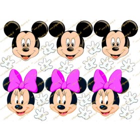 Jedlý obrázok na vystrihnutie: hlavy Mickey a Minnie