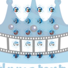 FROZEN - Vianočné dekorácie/ jedlé obrázky a oblátky v snehovej vločke - 20ks-