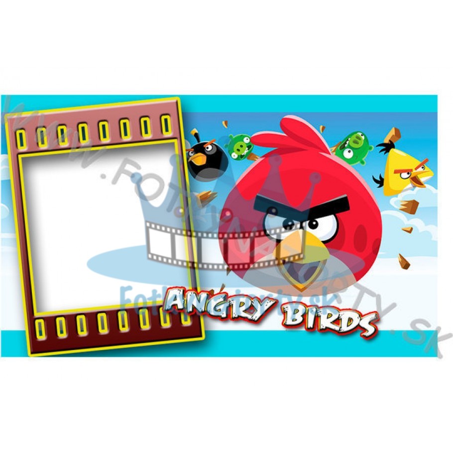 Angry Birds Fotorámik - jedlý obrázok/ oblátka na tortu / Fotky na torty