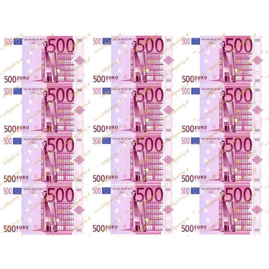 Jedlý obrázok - jedlé bankovky 500 eur