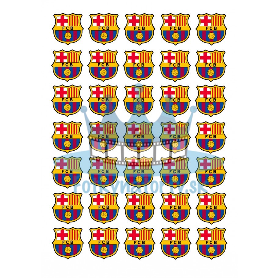 FC Barcelona FCB logo dekorácie - 35 ks - jedlé dekorácie a oblátky na muffiny, medovníčky a iné dobrôtky / jedlá oblátka / jedlý obrázok / na tortu / Fotky na torty