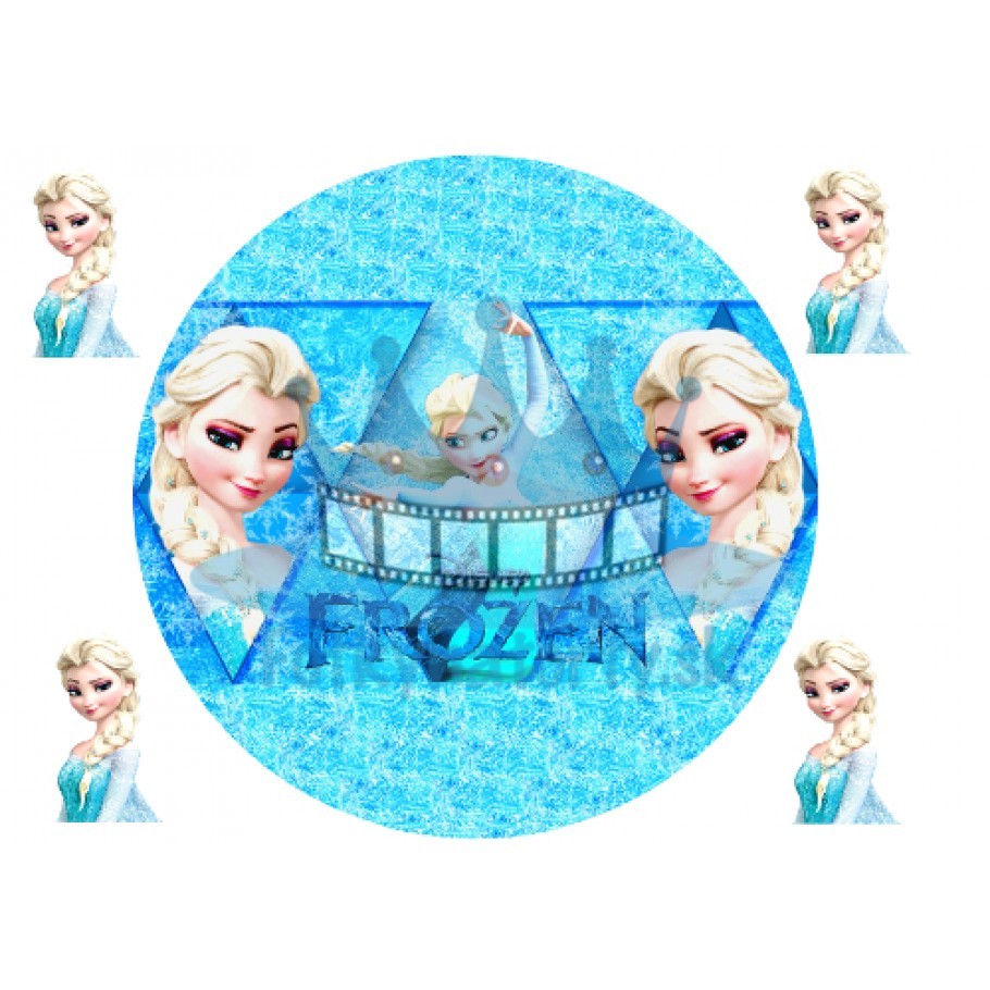 Ľadové kráľovstvo (Frozen) Elsa - kruh - jedlý obrázok / oblátka na tortu / Fotky na Torty