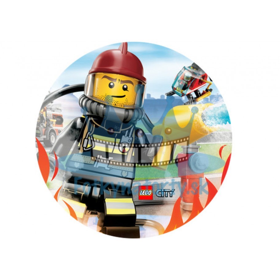 Lego City Požiarnici KRUH - jedlý obrázok / oblátka na tortu / Fotky na Torty