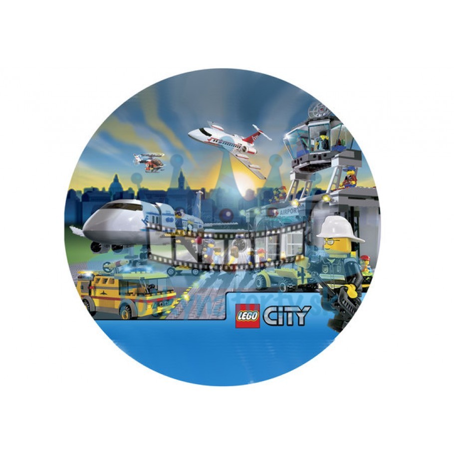 Lego City Lietadlá KRUH - jedlý obrázok / oblátka na tortu / Fotky na torty