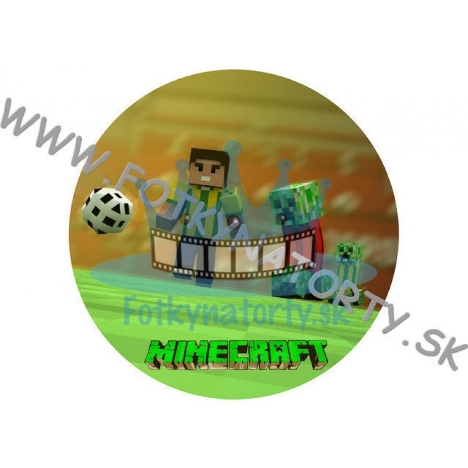 Minecraft Futbal - jedlý obrázok na tortu kruh / jedlé obrázky / Fotky na torty / jedlá tlač