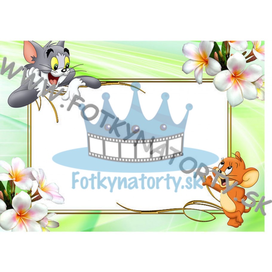 Tom a Jerry Fotorámik - jedlý obrázok/ oblátka na tortu / Fotky na torty