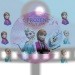 FROZEN - ľadové kráľovstvo - Elsa, Anna, Olaf na ružovom pozadí - okrúhla tortová oblátka / jedlý  tortový obrázok