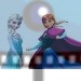 FROZEN - Sestry Elsa a Anna - ľadové kráľovstvo - jedlá tortová oblátka na vystrihnutie a vymodelovanie sukien