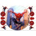 Farebný jedlý obrázok Spiderman na tortu s dekoráciami na vystrihnutie